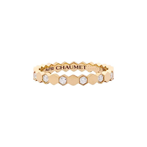 Bague 50 Bague Chaumet, "Bee de Chaumet", or rose, diamants. 58 Facettes 34613