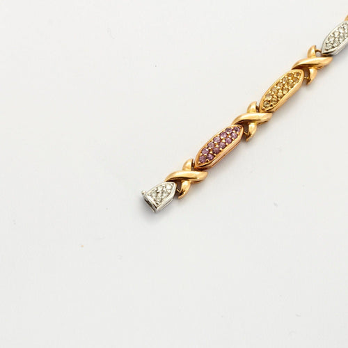 Bracelet Bracelet saphirs de couleurs et diamants or jaune 18k 58 Facettes 1