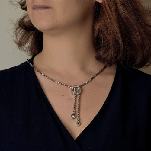 Collier Sautoir en or blanc et diamants 58 Facettes RAM3261X3