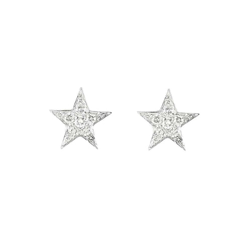 Boucles d'oreilles Boucles d'oreilles à motif d'étoiles en or blanc et diamants 58 Facettes ANG0783
