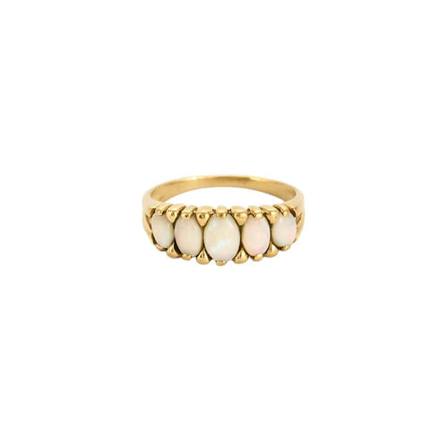 Bague 51 Bague jarretière en or jaune et opales 58 Facettes CLA04293