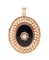 Pendentif Médaillon ciselé en or rose 18K avec onyx et perle fine 58 Facettes BO220334/MEDAILLONONYXCISELE