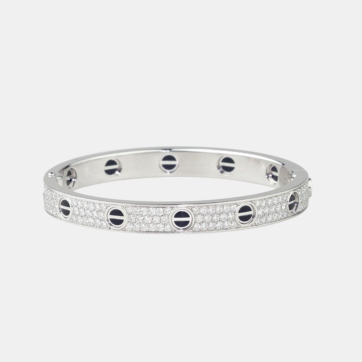 Bracelet LOVE Or Gris Céramique Noire 204 Diamants