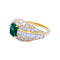 Bague 54 Bague en or jaune sertie d’une émeraude coussin et diamants 58 Facettes 32324