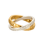52 MELLERIO - L'Annel - Bague croisée or jaune, or blanc et diamants 58 Facettes J1YW203-0D52