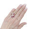 Bague 46 Bague ouverte en or blanc 750 sertie de rubis et diamants 58 Facettes 35094