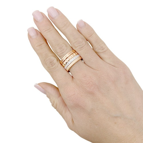 Bague 56 Boucheron Quatre Radiant Édition - Bague en or rose et blanc et diamants 58 Facettes 35015