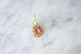 Boucles d'oreilles Boucle d’oreille unique à décor végétal en or jaune 18k et pierre rose 58 Facettes