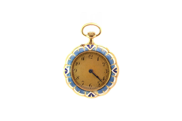 Montre Montre à gousset ancienne en or et émail avec diamants 58 Facettes 55555