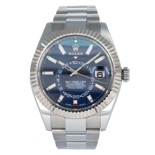 Montre Rolex Sky-Dweller - Montre automatique 42 mm en or blanc et acier 58 Facettes 68801817
