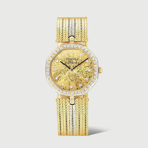 Montre Royama Genève - Montre à quartz en or jaune 750 avec diamant 58 Facettes OC-68801871