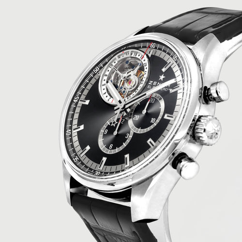 Montre Zenith El Primero Tourbillon - Montre automatique en acier 58 Facettes OC-68801962
