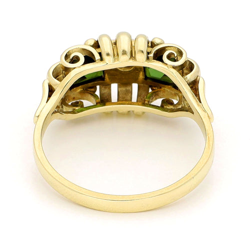 Bague 54.5 Bague tank rétro en or 14 ct avec tourmalines et diamant 58 Facettes 0AABCE368A9D4C8E8D69FDF004B882DB