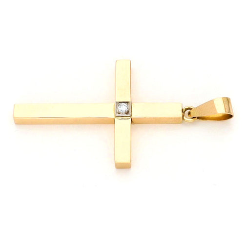 Pendentif Pendentif croix en or jaune 14k avec diamant 58 Facettes 12F0EEFC1DDE47AAB497F3ACDCD10220