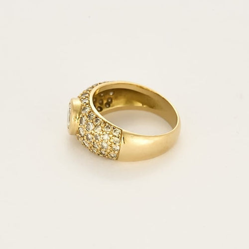 Bague 50.5 Bague jonc en or jaune 18 carats et diamants 0,70 ct 58 Facettes 58FC112