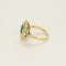 Bague 54 Bague fleur marguerite en or jaune 18K, émeraude et diamants 58 Facettes 58FC124