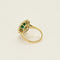 Bague 54 Bague fleur marguerite en or jaune 18K, émeraude et diamants 58 Facettes 58FC124