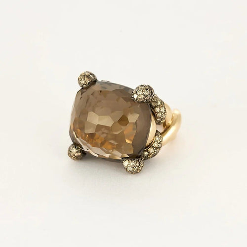 Bague 50 Pomellato Tango - Bague en or rose 18k avec quartz fumé et diamants 58 Facettes 58FC130