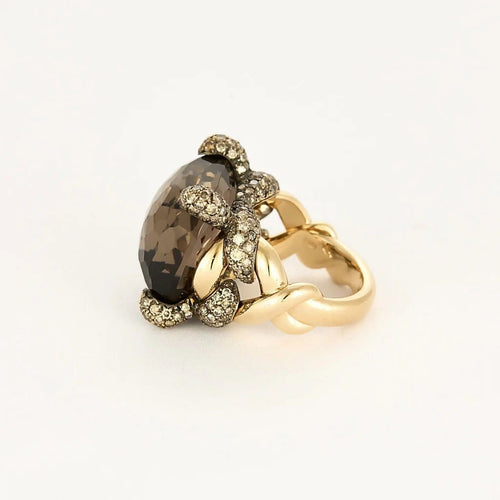 Bague 50 Pomellato Tango - Bague en or rose 18k avec quartz fumé et diamants 58 Facettes 58FC130