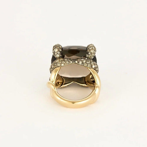 Bague 50 Pomellato Tango - Bague en or rose 18k avec quartz fumé et diamants 58 Facettes 58FC130