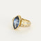 Bague 52 Bague saphir navette 3,50 ct en or jaune et diamants 58 Facettes 58FC137