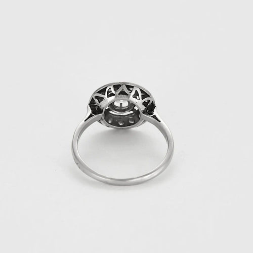 Bague 53 Bague entourage diamants en or blanc 18K et platine 58 Facettes 58FC139
