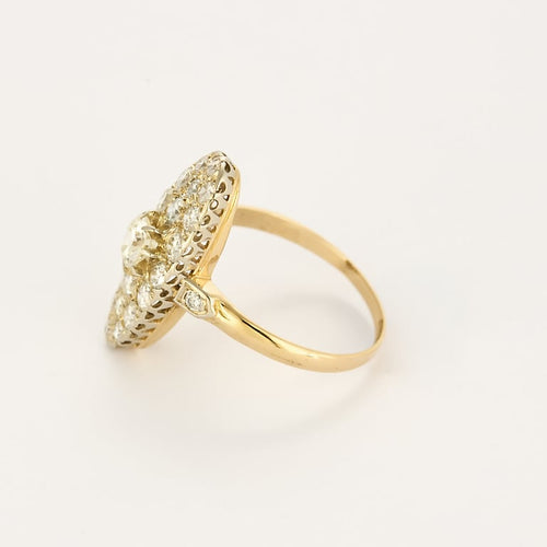 Bague 57 Bague marquise en or jaune et blanc 18K et diamants 1,70 ct 58 Facettes 58FC152