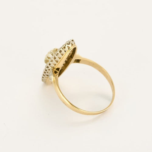 Bague 57 Bague marquise en or jaune et blanc 18K et diamants 1,70 ct 58 Facettes 58FC152
