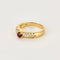 Bague 52.5 Bague jonc en or jaune 18 carats avec rubis et diamants 58 Facettes 58FC157