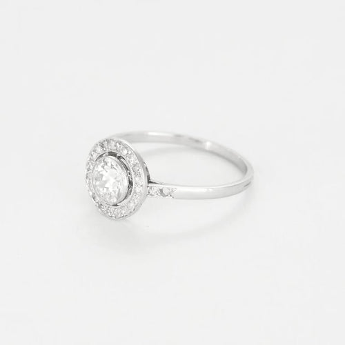 Bague 54.5 Bague Belle Époque en platine avec diamant taille ancienne 0,70 ct 58 Facettes 58FC133