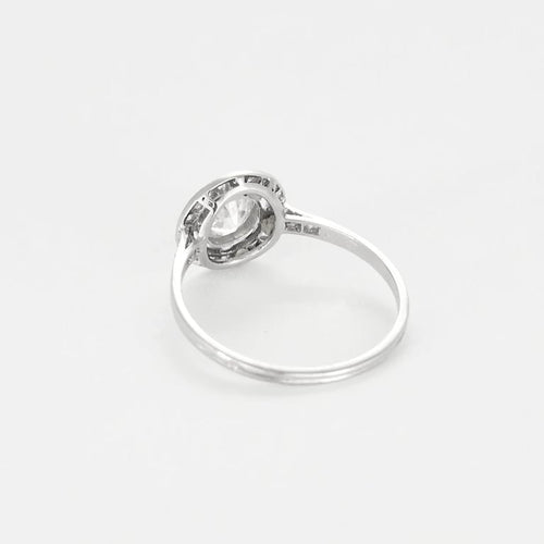 Bague 54.5 Bague Belle Époque en platine avec diamant taille ancienne 0,70 ct 58 Facettes 58FC133