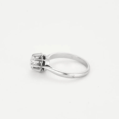 Bague 54 Bague solitaire en or blanc 18K et platine avec diamant 0,75 ct 58 Facettes 58FC166