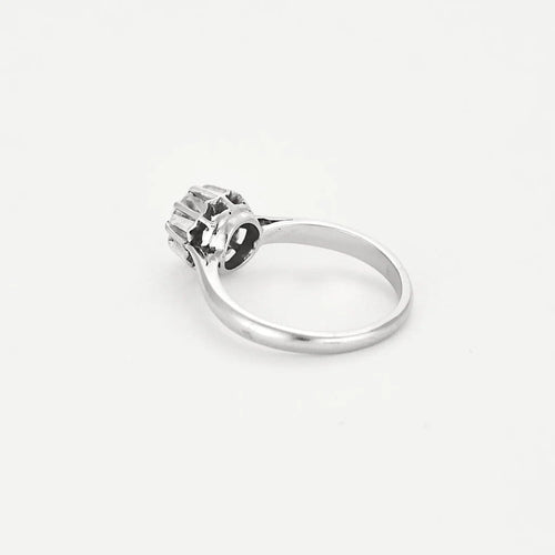 Bague 54 Bague solitaire en or blanc 18K et platine avec diamant 0,75 ct 58 Facettes 58FC166