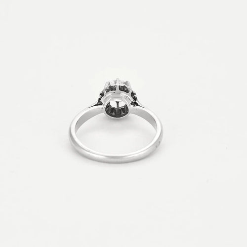 Bague 54 Bague solitaire en or blanc 18K et platine avec diamant 0,75 ct 58 Facettes 58FC166