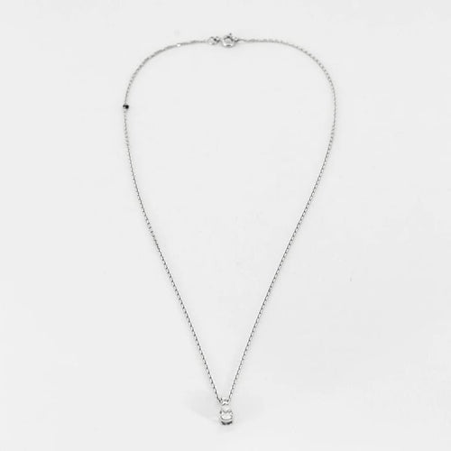 Collier Collier - Chaîne et pendentif en or blanc 18K avec diamant poire 58 Facettes 58FC169
