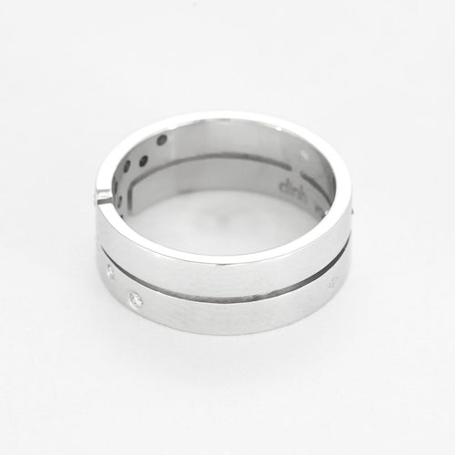 Bague 53 Dinh Van Seventies - Bague moyen modèle en or blanc 18K et diamants 58 Facettes 58FC102