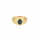 Bague 53 Bague bandeau en or jaune 18K avec saphir ovale et diamants 58 Facettes 58FC142