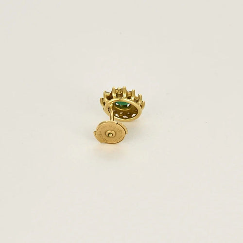 Boucles d'oreilles Boucles d'oreilles en or jaune 18k émeraudes et diamants 58 Facettes 58FC144
