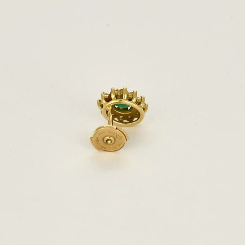 Boucles d'oreilles Boucles d'oreilles en or jaune 18k émeraudes et diamants 58 Facettes 58FC144