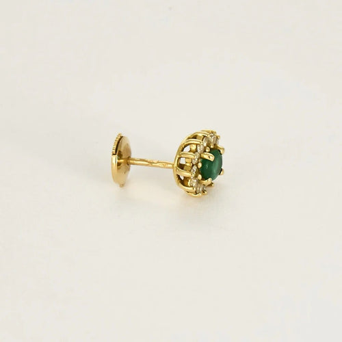 Boucles d'oreilles Boucles d'oreilles en or jaune 18k émeraudes et diamants 58 Facettes 58FC144