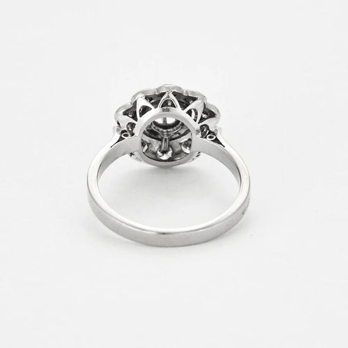 Bague 53 Bague marguerite - Diamant 0,20 ct en or blanc 18K et platine 58 Facettes 58FC151