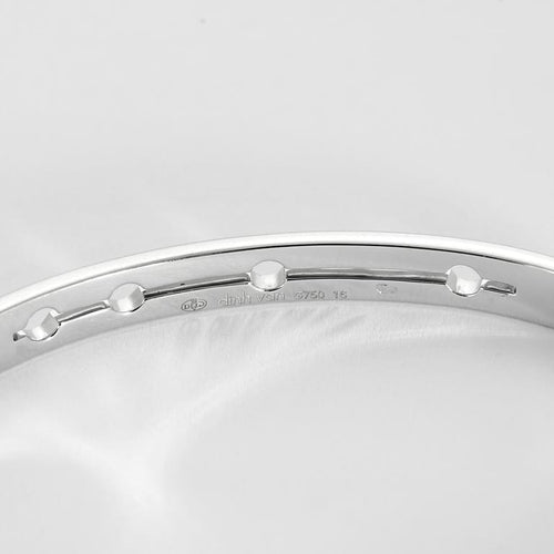 Bracelet Dinh Van Pulse - Bracelet rigide ouvrant en or gris pavé de diamants 58 Facettes 58FC161