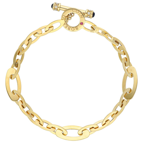 Bracelet Roberto Coin - Bracelet à maillons fantaisie en or 18k avec diamants, saphirs et rubis 58 Facettes 012D062E11DA49B5BD32366B63BA7842
