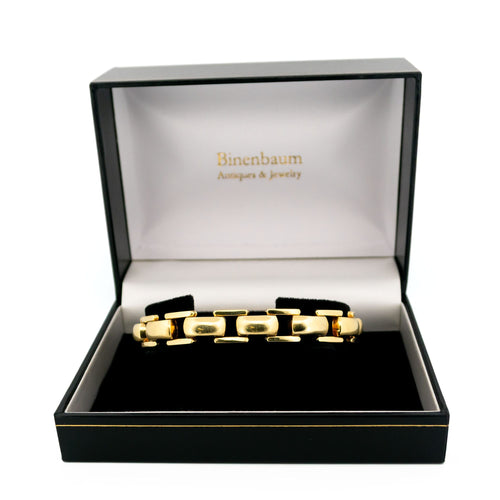 Bracelet Bracelet tank rétro en or jaune 14k 58 Facettes 594CEDA3E8AF4E8D8165C6A89B90AB96