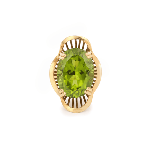 Bague 53 Bague Cocktail en or jaune 18 carats avec péridot birman 58 Facettes B390