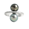Bague 52 Bague en or gris, perles de Tahiti et diamants 58 Facettes OC-61400041