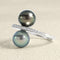 Bague 52 Bague - Perles de culture de Tahiti et diamants en or gris 58 Facettes OC-61400041