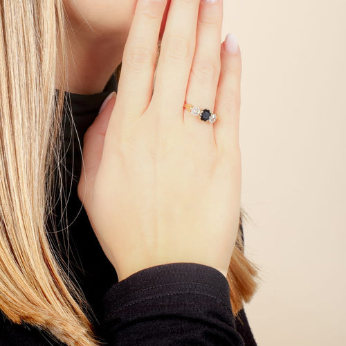 Bague 54 Bague - Saphir de Siam et diamants en or jaune 58 Facettes OC-61100175