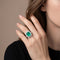 Bague 54 Bague en or blanc, émeraude de Colombie et diamants 58 Facettes OC-61300090