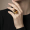 Bague 52 Bague Cerfs-Fleurs en or jaune 18 carats, citrine et diamants 58 Facettes OC-61H00028